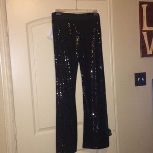 Sequin Bell-Bottomed Pants